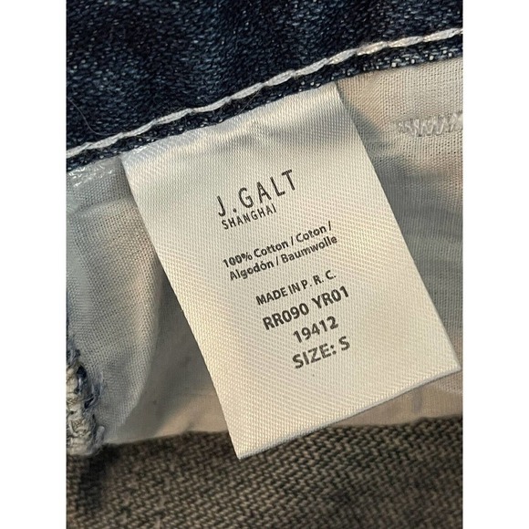 John Galt Shanghi Size S High Rise Dark Blue Patch Hammer Loop Carpenter Jeans - Picture 6 of 6